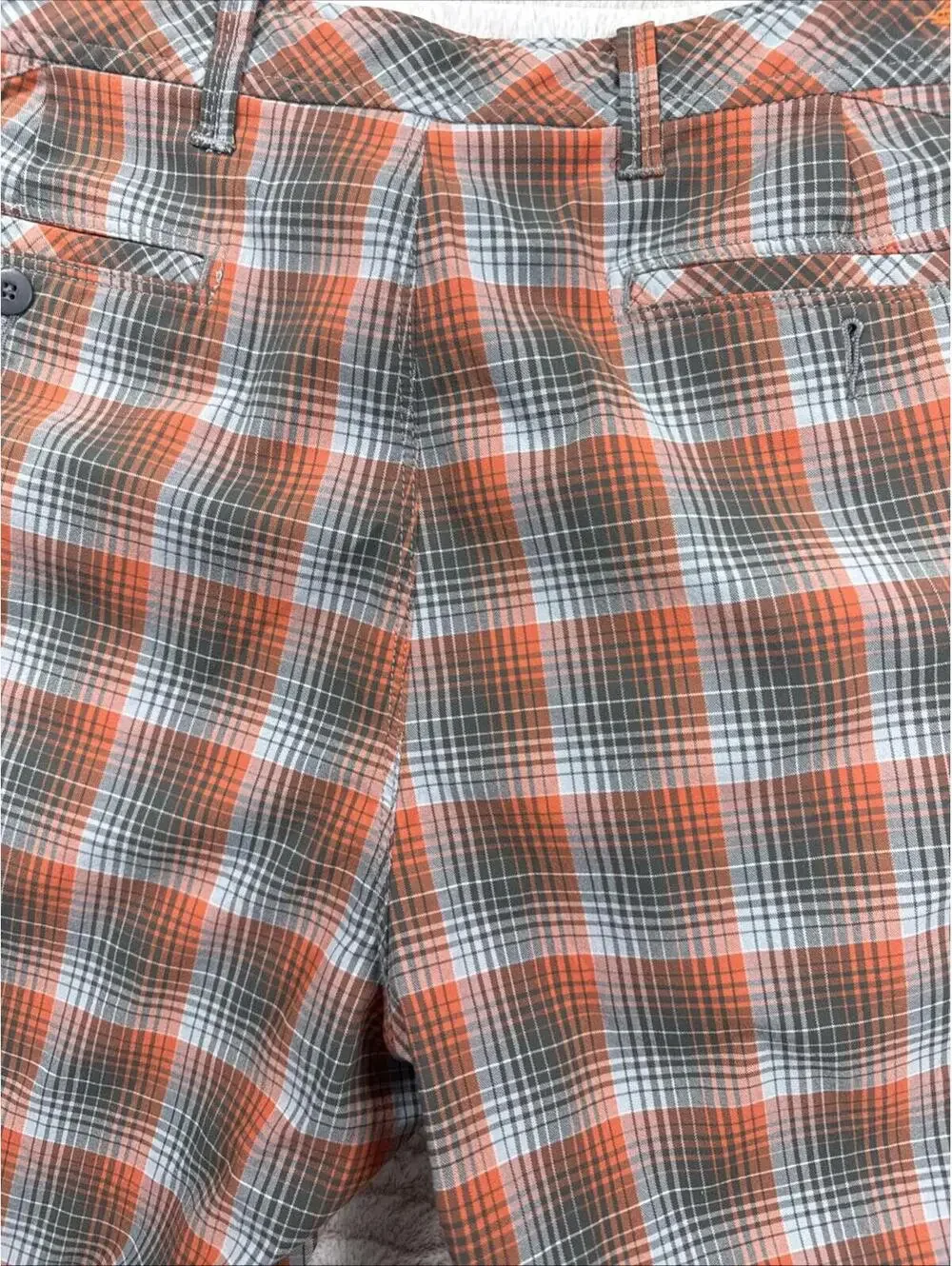 Tommy Bahama Paradise Tech Men Size 39x9” Orange Plaid Performance‎ Shorts Mesh